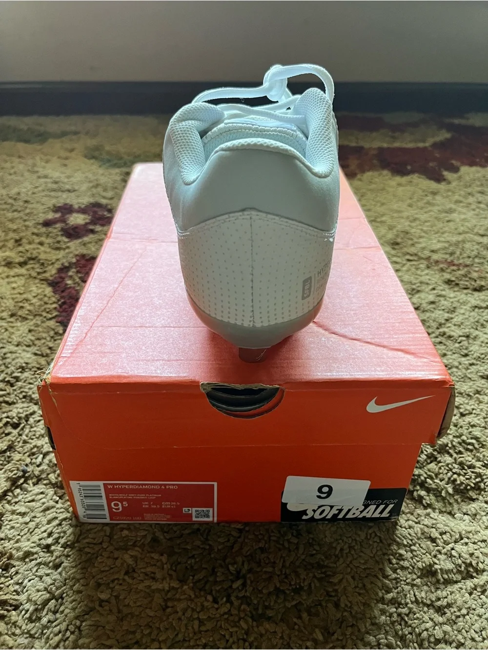 Nike Hyperdiamond 4 Elite Softball Cleats Size 9.5